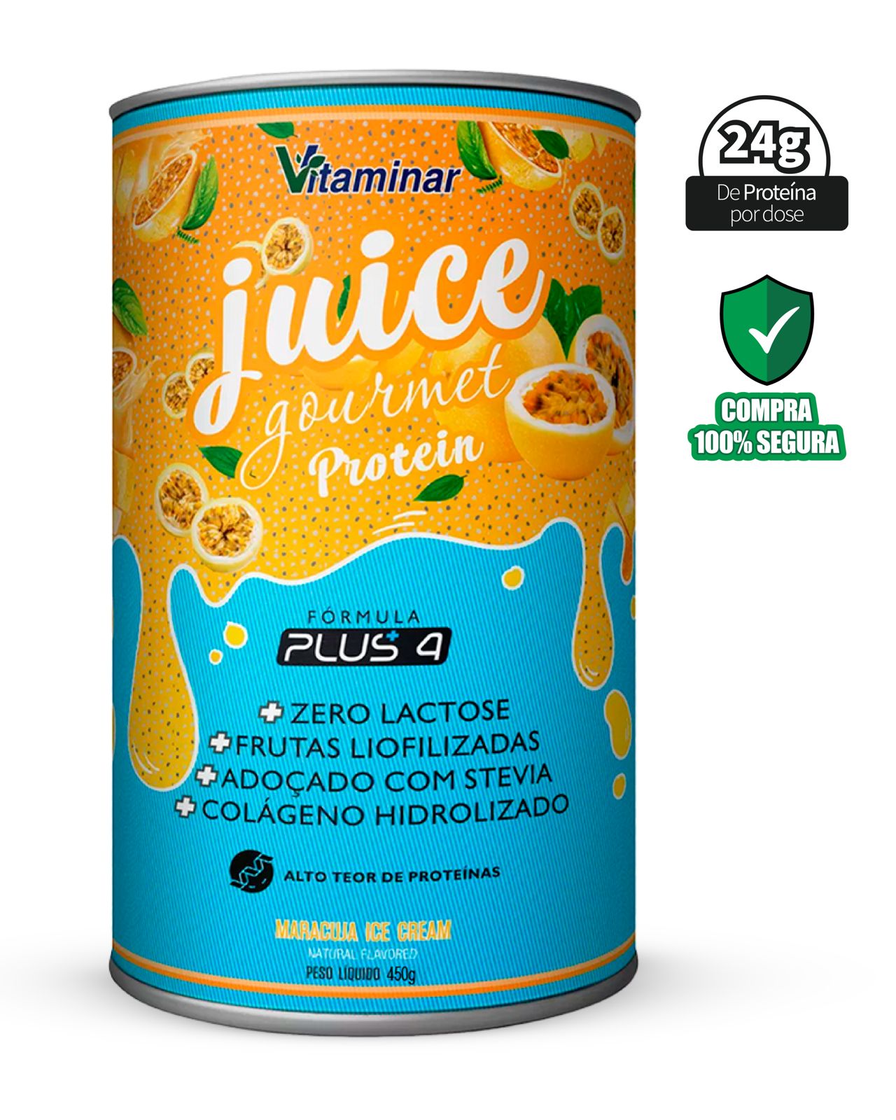 Juice Gourmet Protein Maracuja - Vitaminar (450gr)