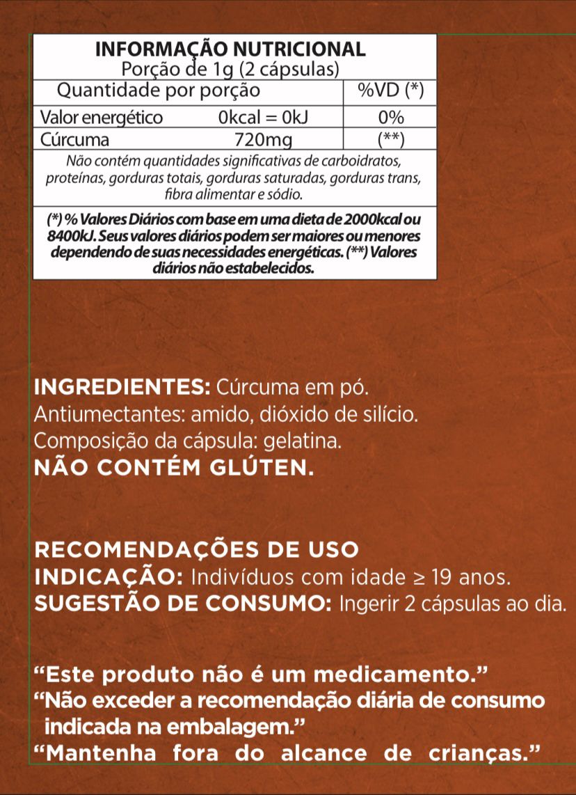 Cúrcuma Turmeric 60 Cápsulas – Vitaminar