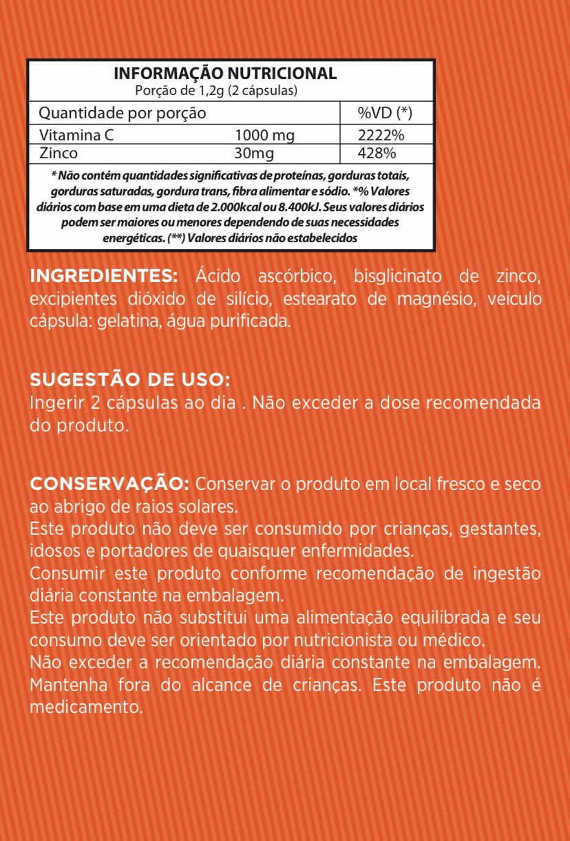 Vitamina C + Zinco 120 cápsulas – Vitaminar