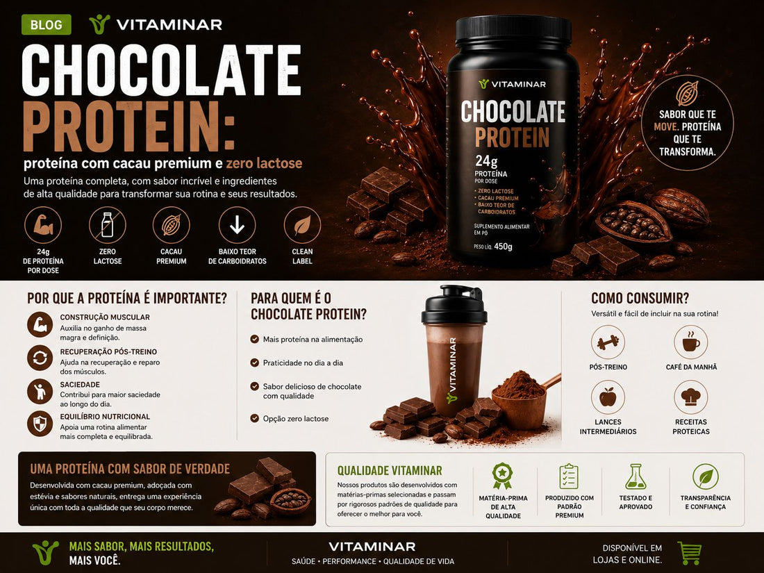 Chocolate Protein: proteína com cacau premium e zero lactose