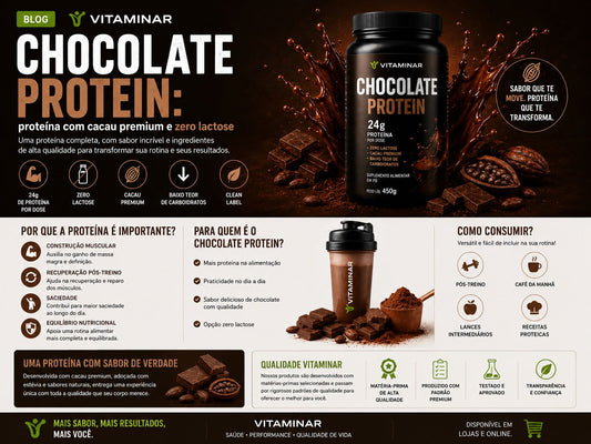 Chocolate Protein: proteína com cacau premium e zero lactose