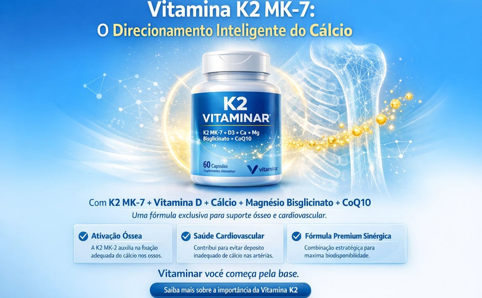 K2 Vitaminar suplemento que decide para onde vai seu cálcio para ossos ou artérias.