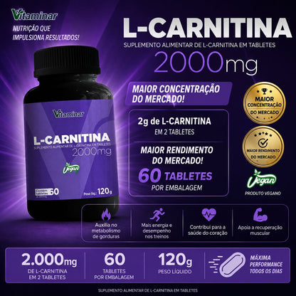 L-CARNITINA 2000MG – VITAMINAR VITAMINAR