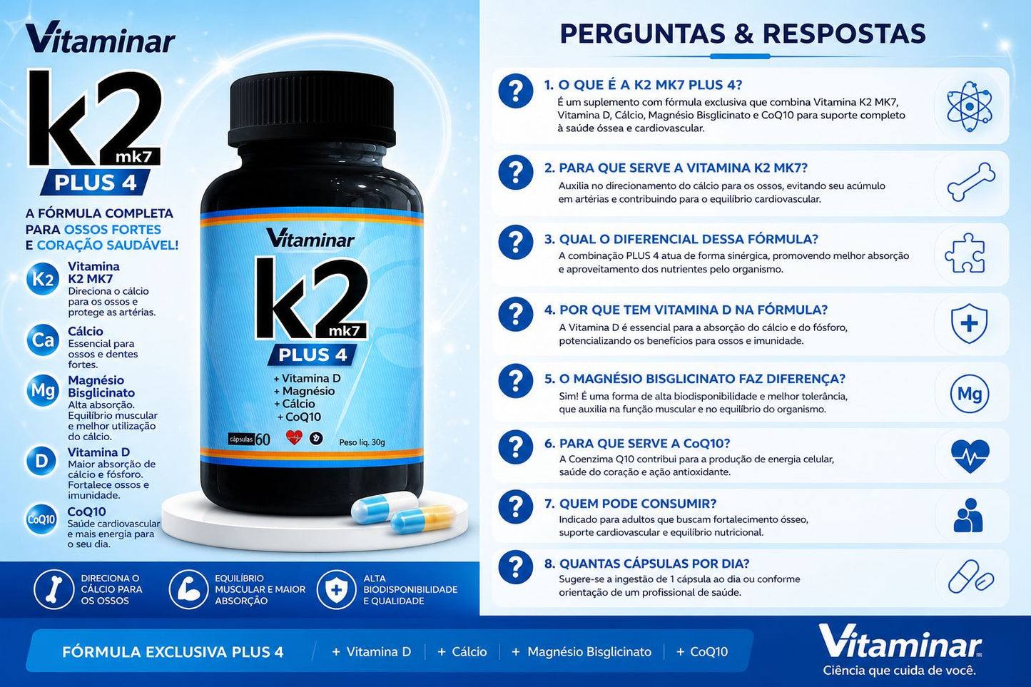 Vitamina K2 Mk7 60 Caps - Vitaminar VITAMINAR