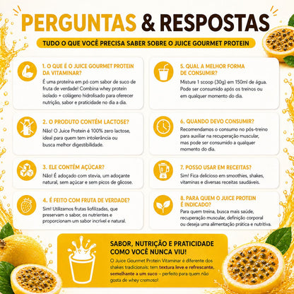 Juice Gourmet Protein Maracuja - Vitaminar (450gr)