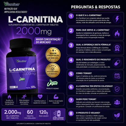 L-CARNITINA 2000MG – VITAMINAR VITAMINAR