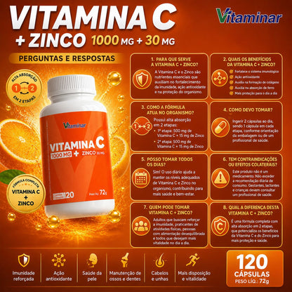 Vitamina C + Zinco 120 cápsulas – Vitaminar VITAMINAR