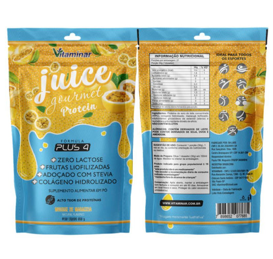 Juice Gourmet Protein Maracuja 30g - Vitaminar
