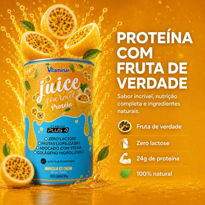 Kit Juice Gourmet Protein Vitaminar Morango + Maracujá | 24g Proteína | Zero Lactose