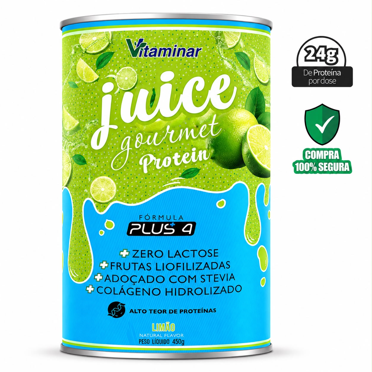 Juice Gourmet Protein Limão 450g - Vitaminar Grupo Vitaminar®