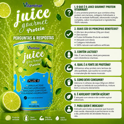 Juice Gourmet Protein Limão 450g - Vitaminar Grupo Vitaminar®