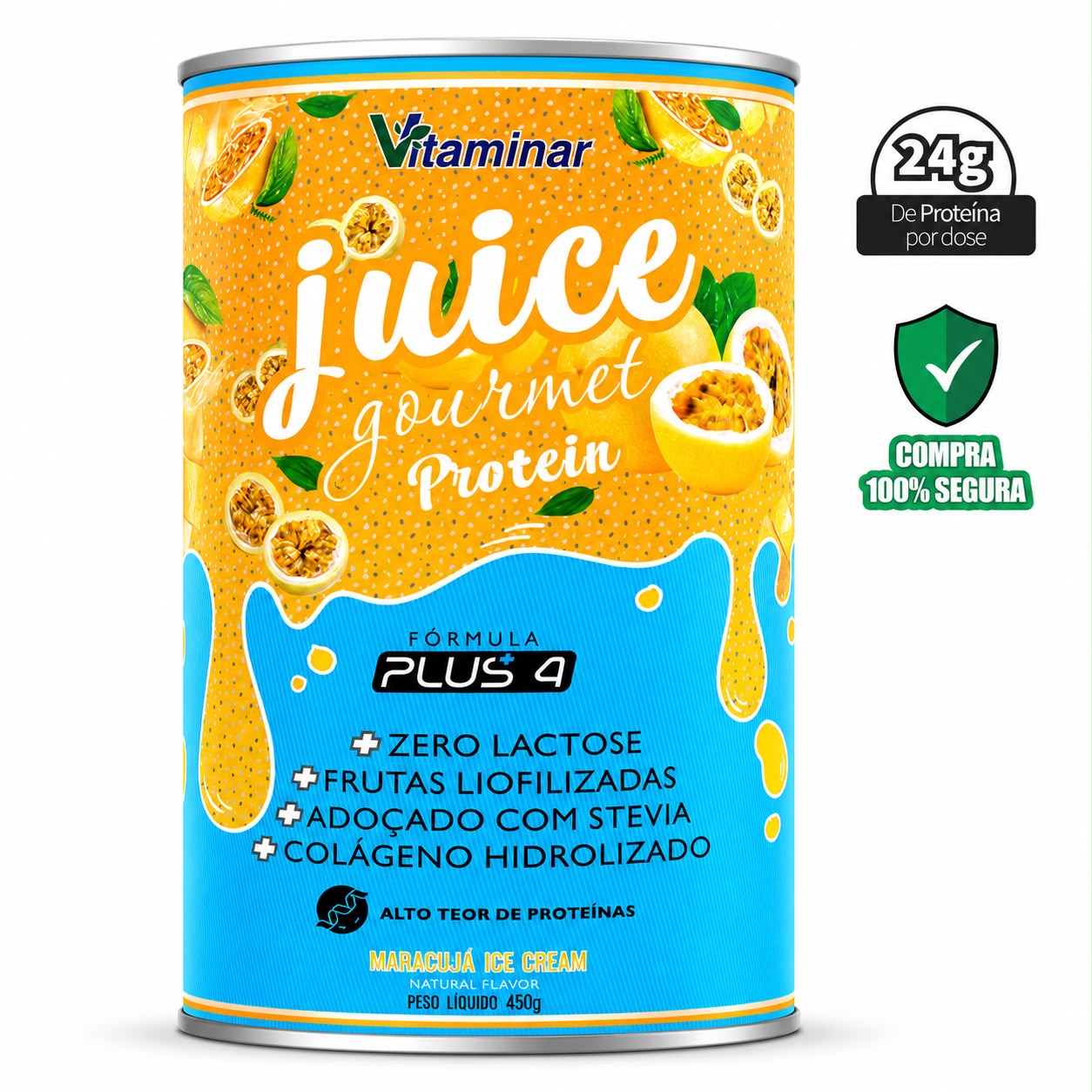 Juice Gourmet Protein Maracuja - Vitaminar (450gr)