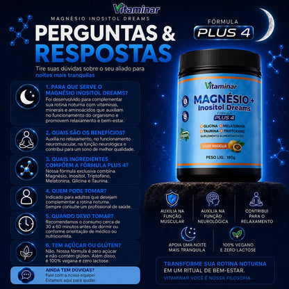 Magnésio Inositol Dreams Vitaminar — Fórmula 4 Plus Grupo Vitaminar®
