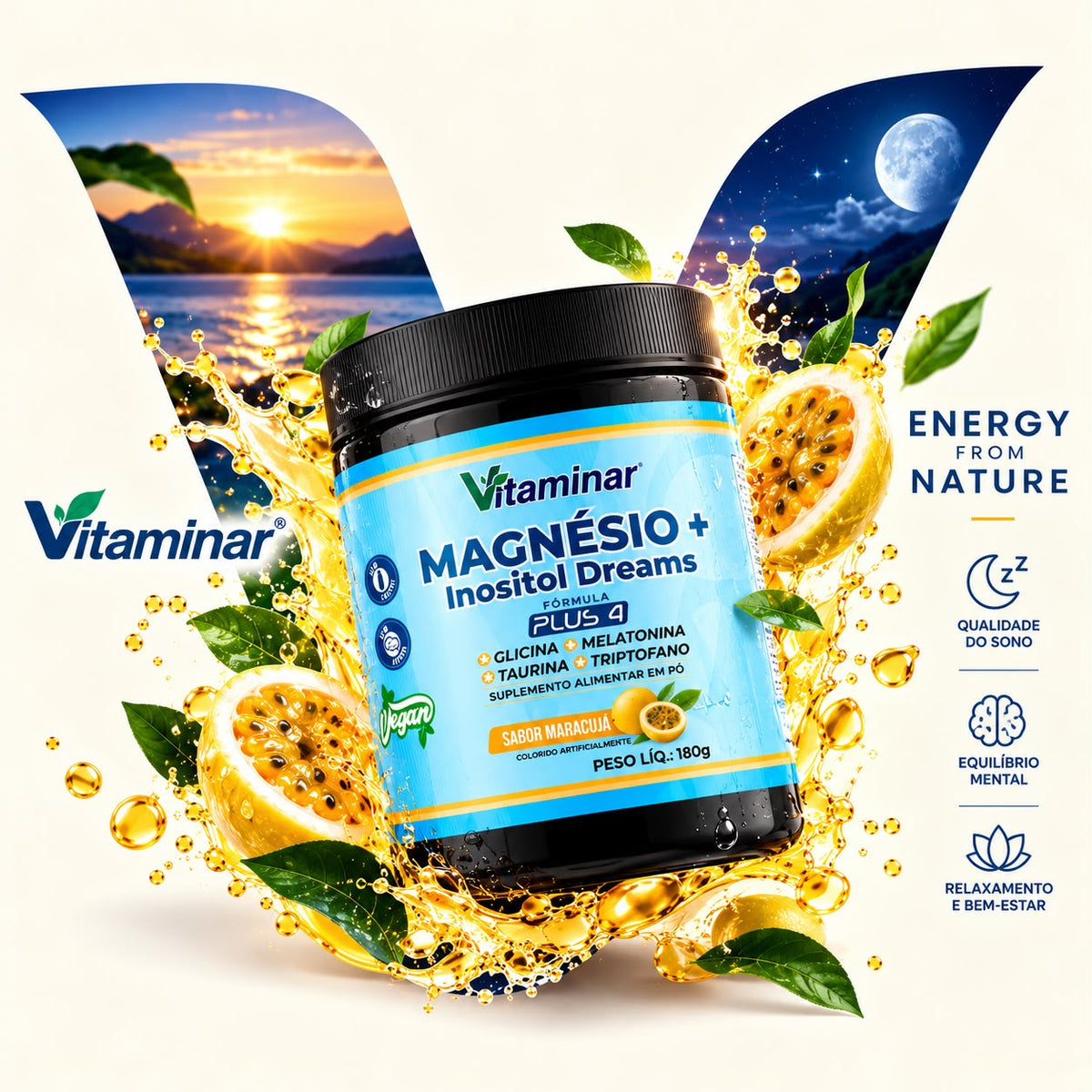 Magnésio Inositol Dreams Vitaminar — Fórmula 4 Plus Grupo Vitaminar®