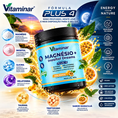 Magnésio Inositol Dreams Vitaminar — Fórmula 4 Plus Grupo Vitaminar®